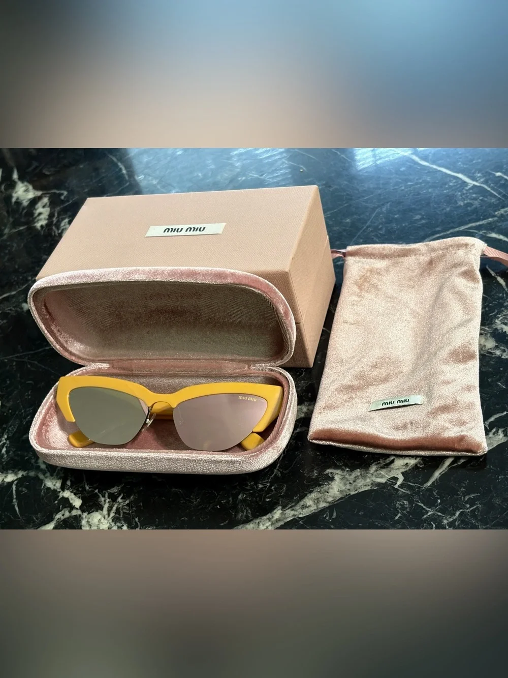 Miu Miu Yellow Cat Eye Sunglasses - MU 04US